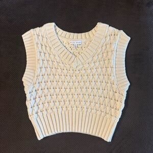 Women's Cream Miou Muse Cropped Sweater - Small